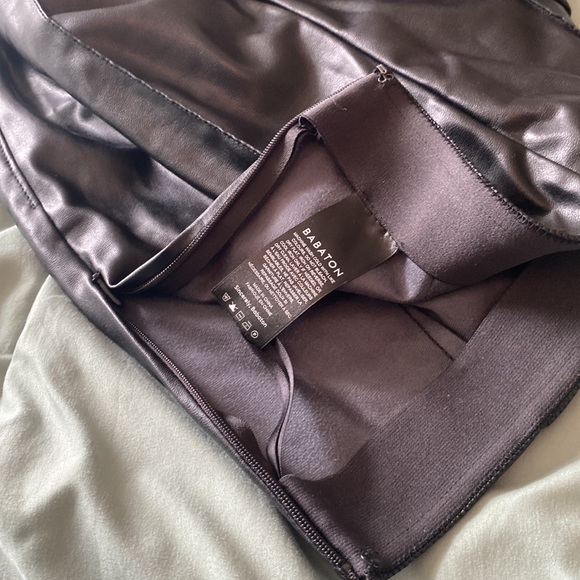 Aritzia Babaton Skinny Vegan Leather Black Frida Pant Mid Rise - Picture 5 of 12